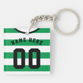 Maßgeschneiderter Fußball-Jersey-Keyring, grüne St Schlüsselanhänger