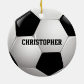 Maßgeschneiderter Fußballball Keramik Ornament (Hinten)