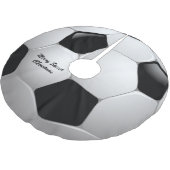 Maßgeschneiderter Fußballball Polyester Weihnachtsbaumdecke (Schrägansicht)