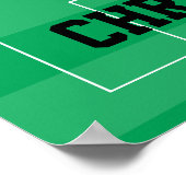 Maßgeschneiderter Fußballjunge 1 rot und weiß Poster (Ecke)