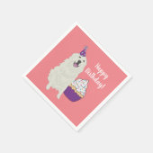 Maßgeschneiderter Geburtstag Große Pyrenäen Hund Serviette (Ecke)