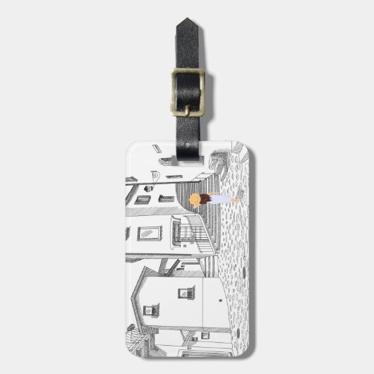 Maßgeschneiderter Gepäckanhänger mit handGezeichne (Vorderseite vertikal)