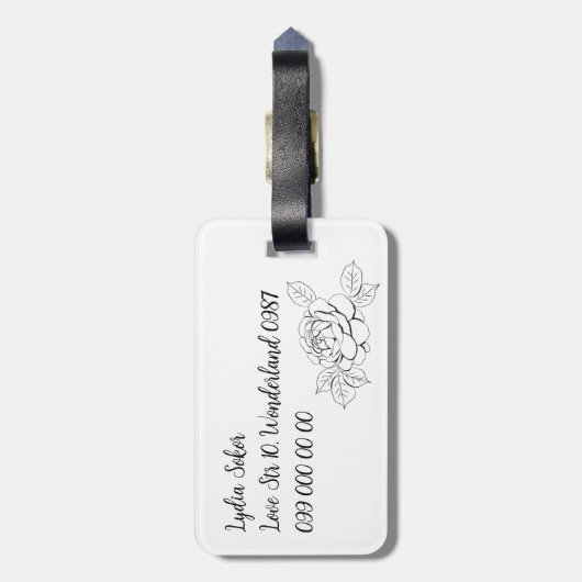 Maßgeschneiderter Gepäckanhänger mit handGezeichne (Rückseite vertikal)