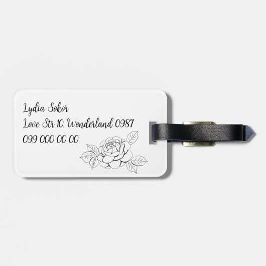 Maßgeschneiderter Gepäckanhänger mit handGezeichne (Rückseite horizontal)