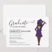 Maßgeschneiderter Girl-Avatar| Abschluss der Hochs Einladung (Vorne/Hinten)