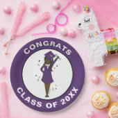 Maßgeschneiderter Girl-Avatar| Abschluss der Hochs Pappteller (Party)