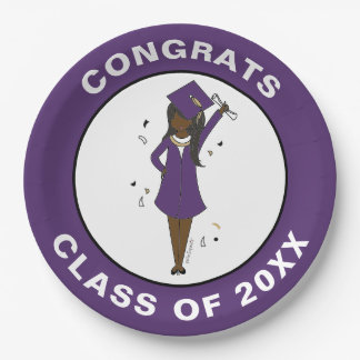 Maßgeschneiderter Girl-Avatar| Abschluss der Hochs Pappteller