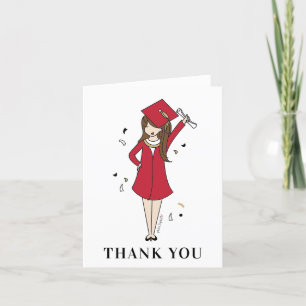 Maßgeschneiderter Girl Avatar   High School Abschl Dankeskarte