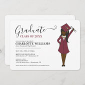 Maßgeschneiderter Girl-Avatar | High School Abschl Einladung (Vorne/Hinten)