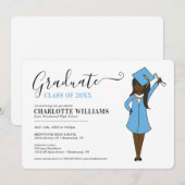 Maßgeschneiderter Girl-Avatar | High School Abschl Einladung (Vorne/Hinten)