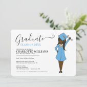 Maßgeschneiderter Girl-Avatar | High School Abschl Einladung (Stehend Vorderseite)