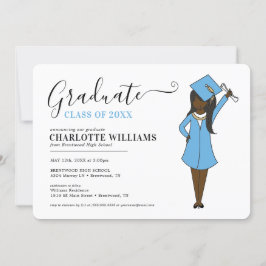 Maßgeschneiderter Girl-Avatar | High School Abschl Einladung