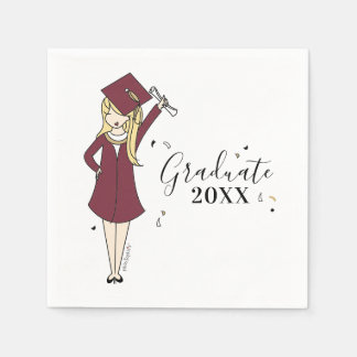 Maßgeschneiderter Girl-Avatar | High School Abschl Serviette