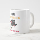 Maßgeschneiderter Girls Vater Two Daughters Superh Jumbo-Tasse (Vorderseite Rechts)