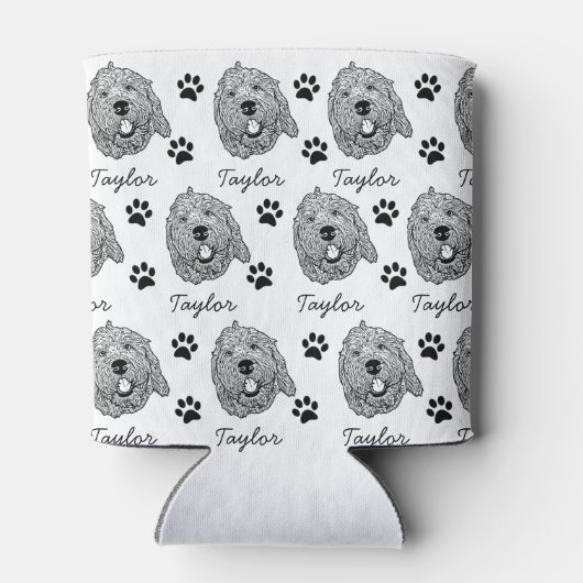 Maßgeschneiderter Goldendoodle Hund Personalisiert Dosenkühler (Rückseite)