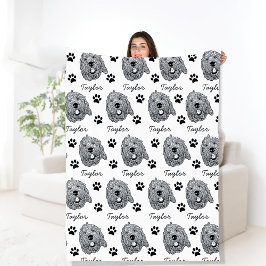 Maßgeschneiderter Goldendoodle Hund Personalisiert Fleecedecke