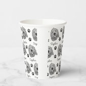 Maßgeschneiderter Goldendoodle Hund Personalisiert Pappbecher (Links)