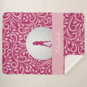 Maßgeschneiderter Golfer für Ihr rosa Golf Silhoue Sherpadecke (Vorderseite (Horizontal))