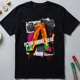 Maßgeschneiderter Graffiti-Stilbrief "A" Graphic T-Shirt