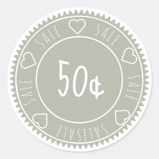 Maßgeschneiderter Graupreis Klassischer Rundaufkle Runder Aufkleber (Vorderseite)