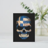 Maßgeschneiderter griechischer Flag-Schädel Postkarte (Stehend Vorderseite)