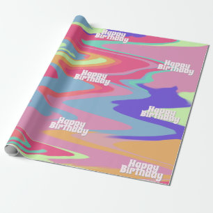 Maßgeschneiderter Groovy Geburtstag Geschenkpapier