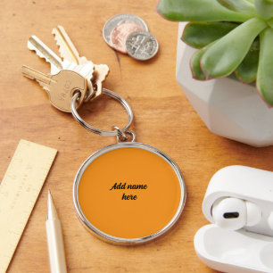 Maßgeschneiderter großer Orange Round-Schlüsselanh Schlüsselanhänger