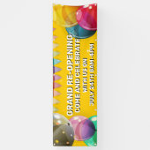 Maßgeschneiderter Großer Re-Opening-Ballons-Laden Banner (Vertikal)