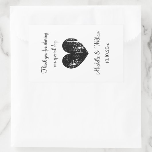 Maßgeschneiderter großer rechteckiger Hochzeitswei Rechteckiger Aufkleber (Tasche)