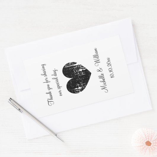 Maßgeschneiderter großer rechteckiger Hochzeitswei Rechteckiger Aufkleber (Umschlag)