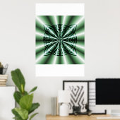 Maßgeschneiderter grüner metallischer keltischer K Poster (Heimbüro)