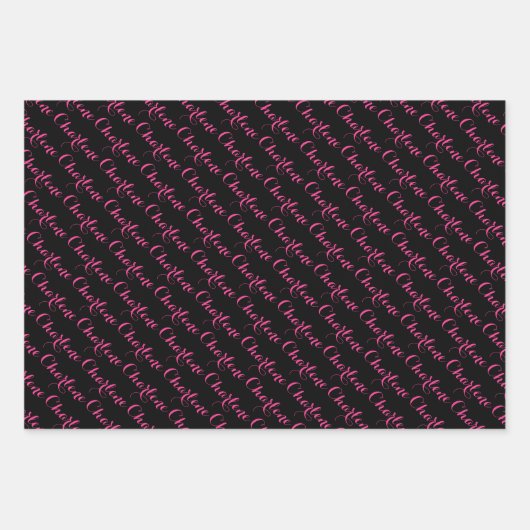 Maßgeschneiderter, gürtelrosa Stiletto High Heel S Geschenkpapier Set (Vorderseite 3)