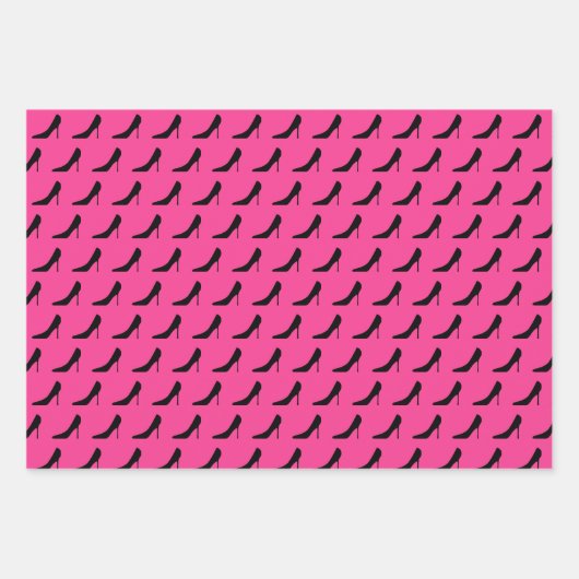 Maßgeschneiderter, gürtelrosa Stiletto High Heel S Geschenkpapier Set (Vorderseite 2)