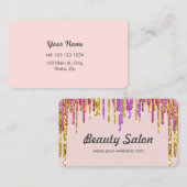 Maßgeschneiderter Haartrockner Haarstylist Rosa Gl Visitenkarte (Vorne/Hinten)