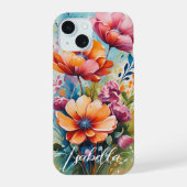 Maßgeschneiderter Handyhülle Blumen-Design iPhone 15 Hülle (Rückseite)