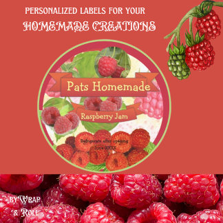 Maßgeschneiderter hausgemachter Himbeermarmelade Runder Aufkleber