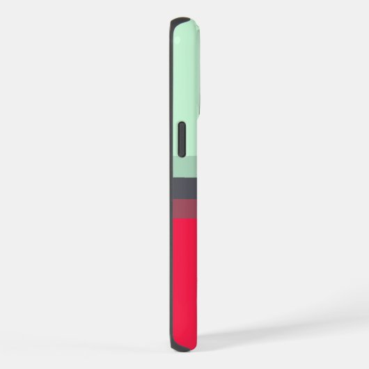 Maßgeschneiderter, hellblauer rosa roter Farbblock iPhone Hülle (Rechte Seite)