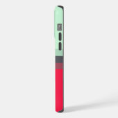 Maßgeschneiderter, hellblauer rosa roter Farbblock iPhone Hülle (Linke Seite)