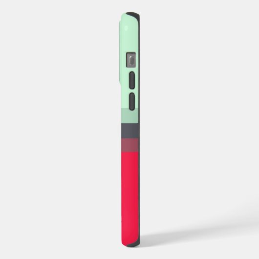 Maßgeschneiderter, hellblauer rosa roter Farbblock iPhone Hülle (Linke Seite)