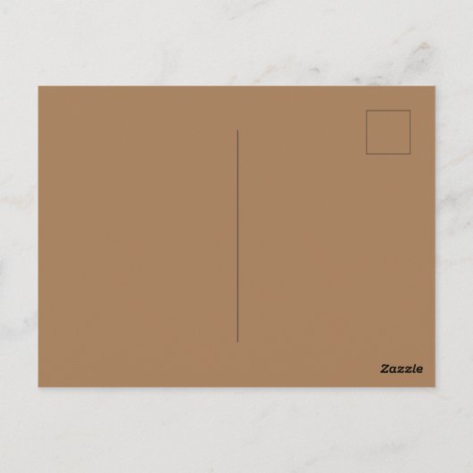 Maßgeschneiderter, hellbrauner Bildperfektionstand Postkarte (Rückseite)