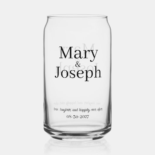 Maßgeschneiderter Hochzeitglass-Gefallen Dosenglas (Rückseite)