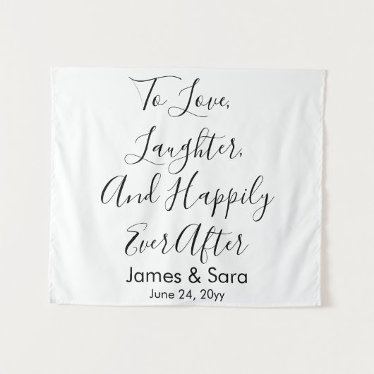 Maßgeschneiderter Hochzeitshintergrund Chic Empfan Wandteppich (Vorderseite (Horizontal))