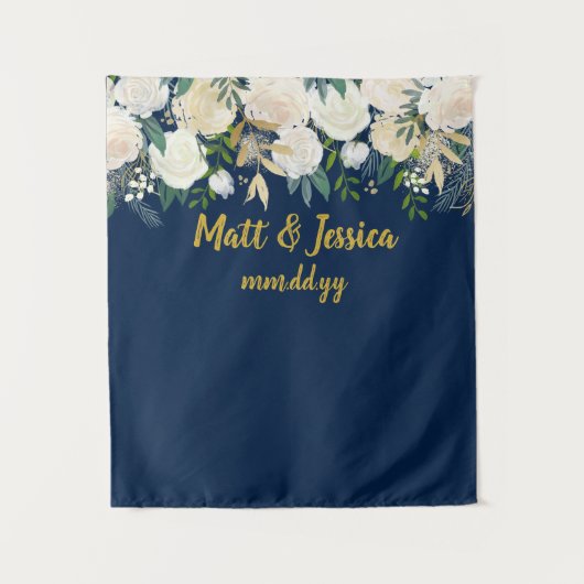 Maßgeschneiderter Hochzeitshintergrund Foto Stand Wandteppich (Vorderseite)