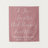 Maßgeschneiderter Hochzeitshintergrund für Empfang Wandteppich (Vorderseite)