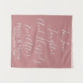 Maßgeschneiderter Hochzeitshintergrund für Empfang Wandteppich (Vorderseite (Horizontal))