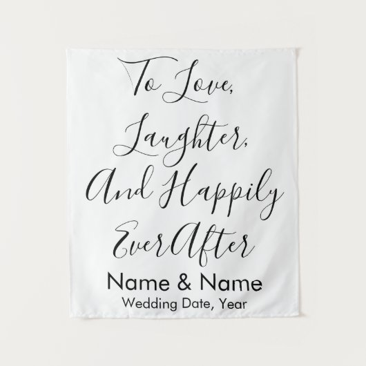 Maßgeschneiderter Hochzeitshintergrund, rustikaler Wandteppich (Vorderseite)