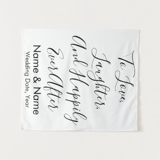 Maßgeschneiderter Hochzeitshintergrund, rustikaler Wandteppich (Vorderseite (Horizontal))