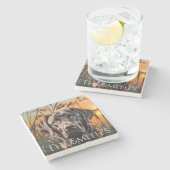 Maßgeschneiderter Hochzeitsstifter Untersetzer, Sc Steinuntersetzer (Seitenansicht)