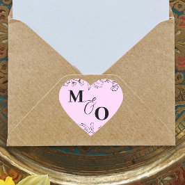 Maßgeschneiderter Hochzeitsticker mit Blume Herz-Aufkleber