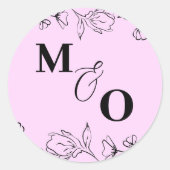 Maßgeschneiderter Hochzeitsticker mit Blume Runder Aufkleber (Vorderseite)